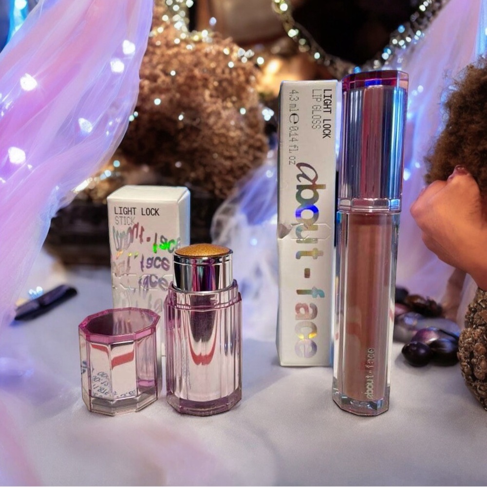 About-Face Beauty Light Lock Highlighting Stick + About Face Lip Gloss NIB!